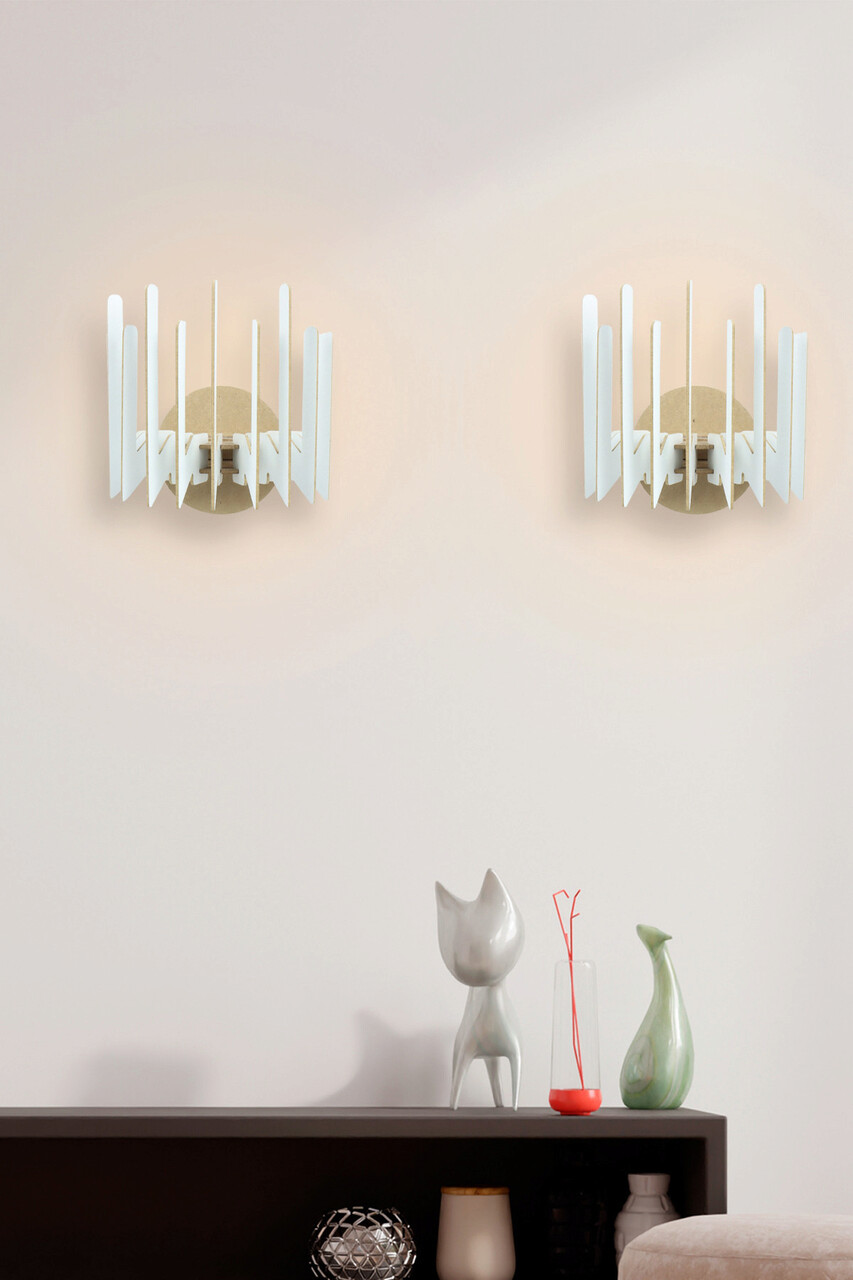 Aplica de perete, Opviq, 390FLH2108, Alb - imagine 3